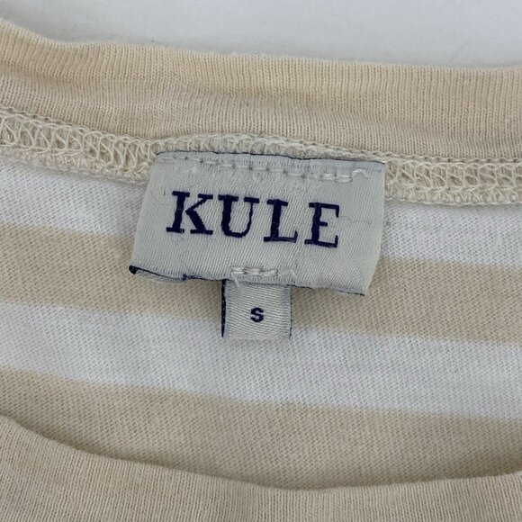 KULE Women's Size Small Cream White Striped Long Sleeve Shirt Cotton - Picture 3 of 12